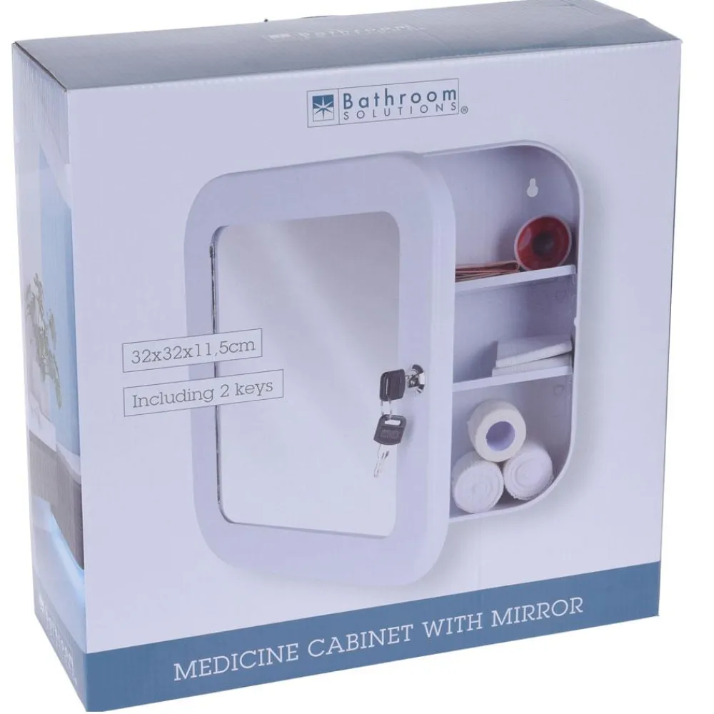 Apteczka ścienna biała z lustrem * Bathroom Solutions