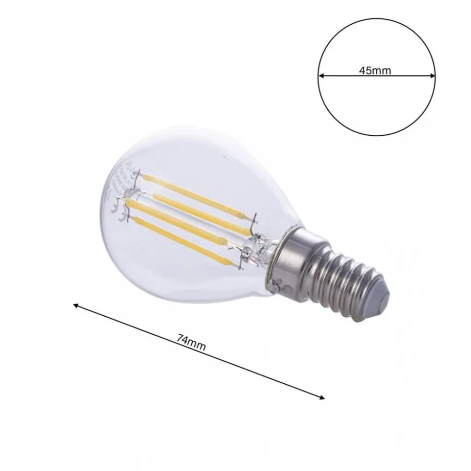 Żarówka Filamentowa LED 4W G45 E14 4000K