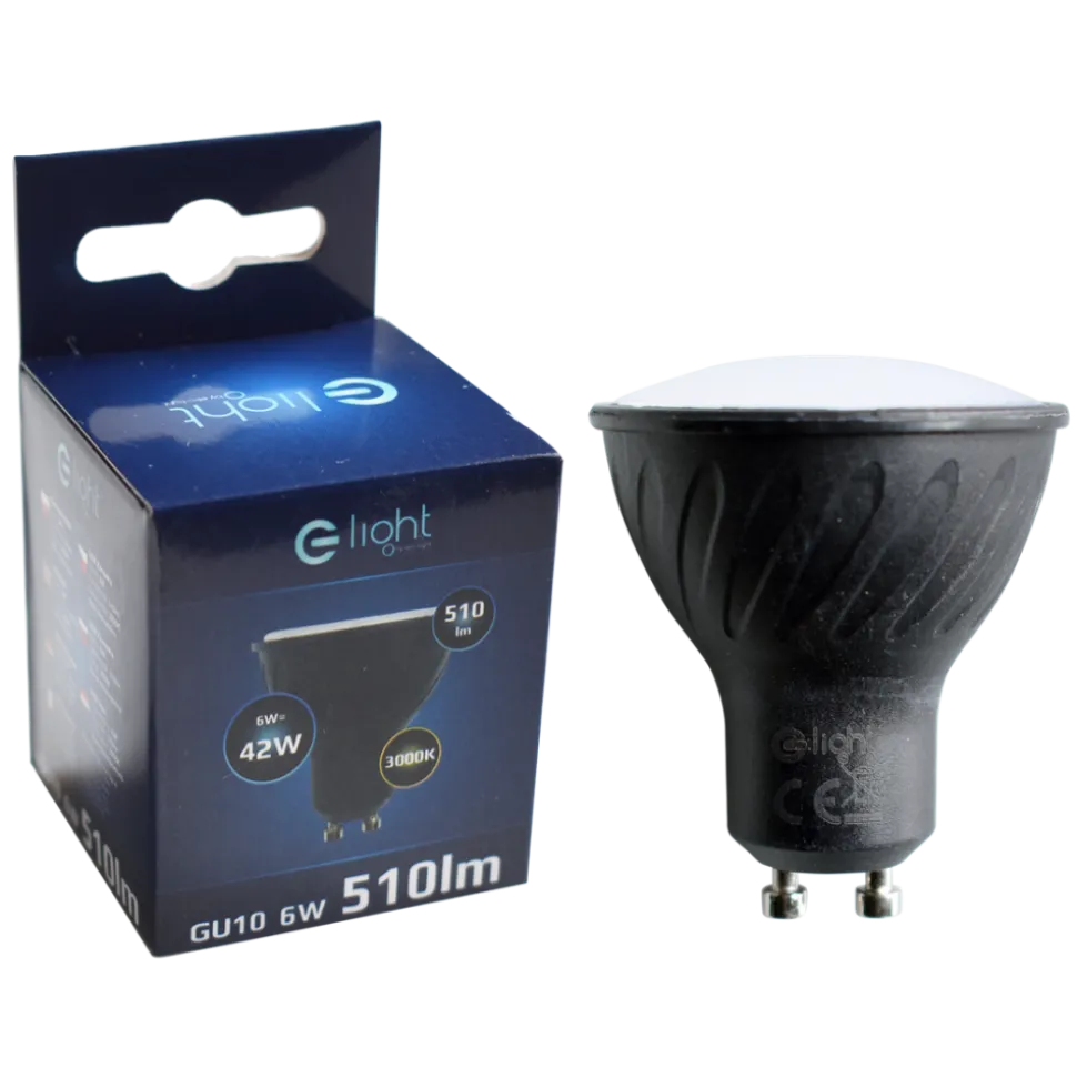 Żarówka LED Czarna 6W GU10 Ciepła 3000K
