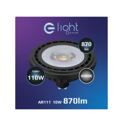 Żarówka LED Czarny 10W AR111 GU10 Neutralna 4000K