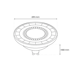 Żarówka LED Czarny 10W AR111 GU10 Neutralna 4000K