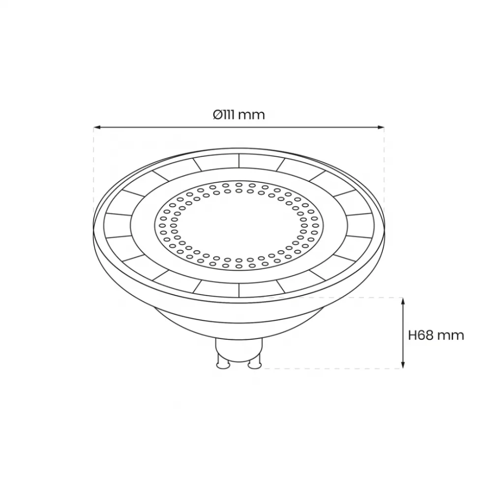 Żarówka LED Czarny 10W AR111 GU10 Neutralna 4000K