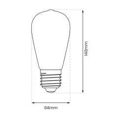 Żarówka Filamentowa LED 6W ST64 E27 * Eko-light Best