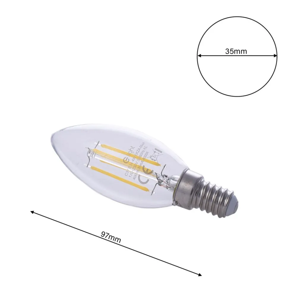 Żarówka Filamentowa LED 4W Świeczka E14 4000K * Eko-light Sale
