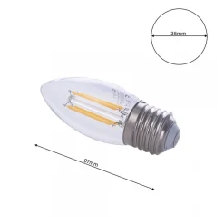 Żarówka Filamentowa LED 4W Świeczka Ciepła 2700K * Eko-light Best