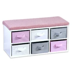 Ławka dziecięca z pojemnikami Różowa 68 x 30 x h33 cm * Kesper New