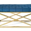 Ławka pikowana Saliba Gold Blue * HowHomely