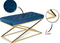 Ławka pikowana Saliba Gold Blue * HowHomely
