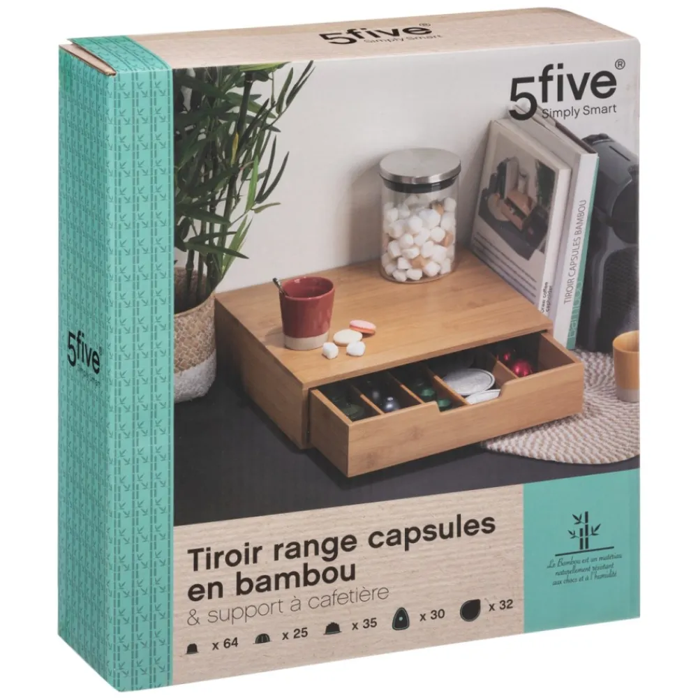 Bambusowe pudełko na kapsułki do kawy * 5five Simply Smart Sale