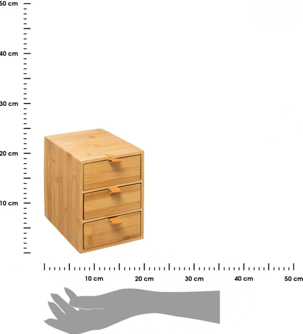 Bambusowy organizer z 3 szufladkami