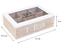Bambusowy pojemnik na herbatę przeszklony * Excellent Houseware New