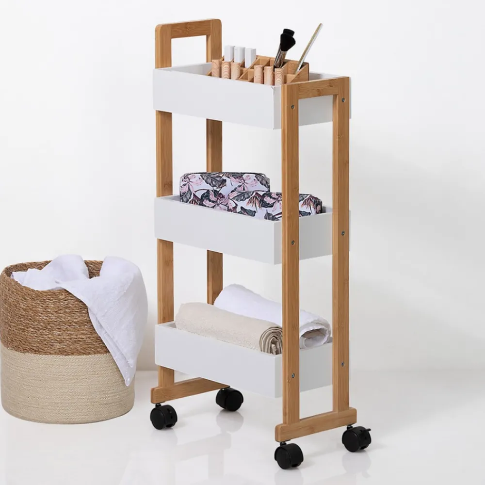 Bambusowy wózek mobilny Natureo White * 5five Simply Smart