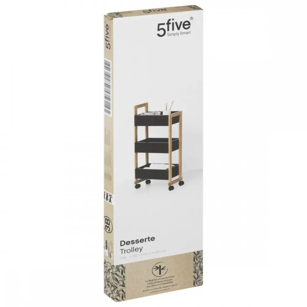 Bambusowy wózek mobilny Natureo Black * 5five Simply Smart Best