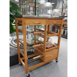 Barek kuchenny na kółkach z półkami i blatem * Excellent Houseware Clearance