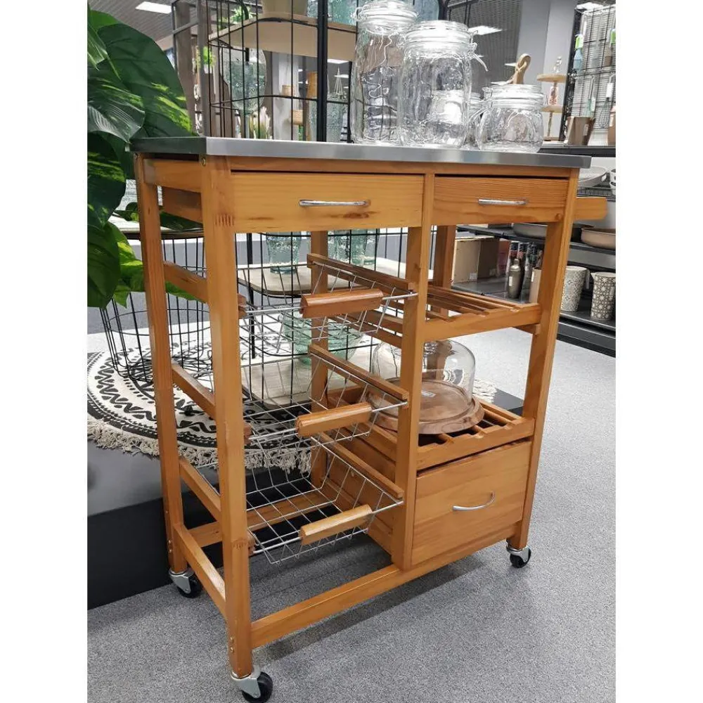 Barek kuchenny na kółkach z półkami i blatem * Excellent Houseware Clearance