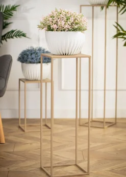 Beżowy kwietnik stojący 70 cm