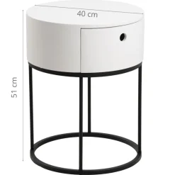 Biała szafka nocna z szufladą Polo