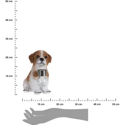 Biało-brązowy piesek z latarenką 24 cm * Progarden Online