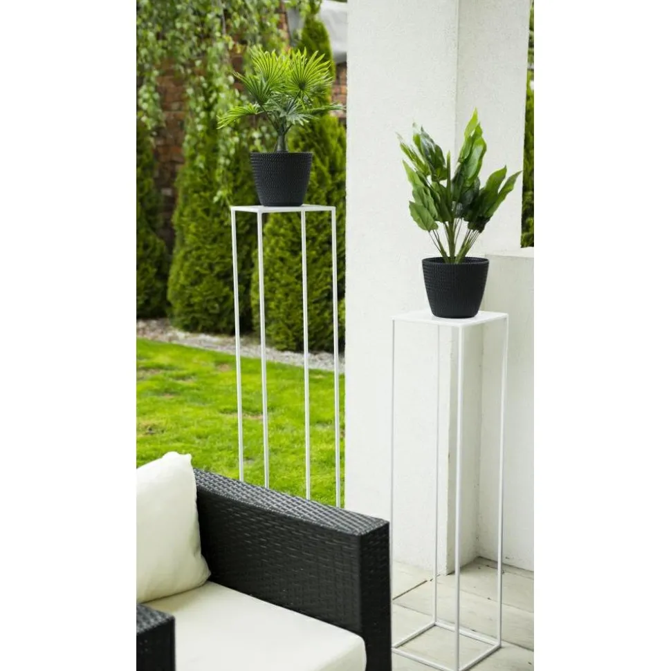 Biały nowoczesny kwietnik stojący 130 cm LOFT