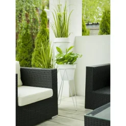 Biały nowoczesny kwietnik Loft 45 cm