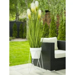 Biały nowoczesny kwietnik Loft 45 cm