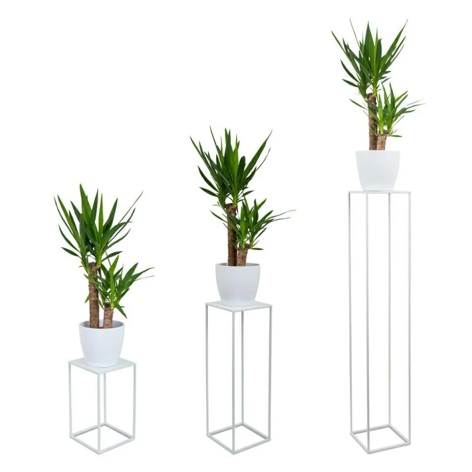 Biały nowoczesny kwietnik stojący 70 cm GLAM