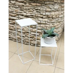 Biały nowoczesny kwietnik stojący 70 cm GLAM