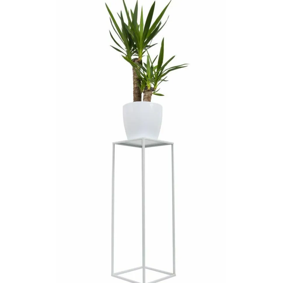 Biały nowoczesny kwietnik stojący 70 cm GLAM