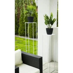 Biały nowoczesny kwietnik stojący 100 cm LOFT * HowHomely Outlet