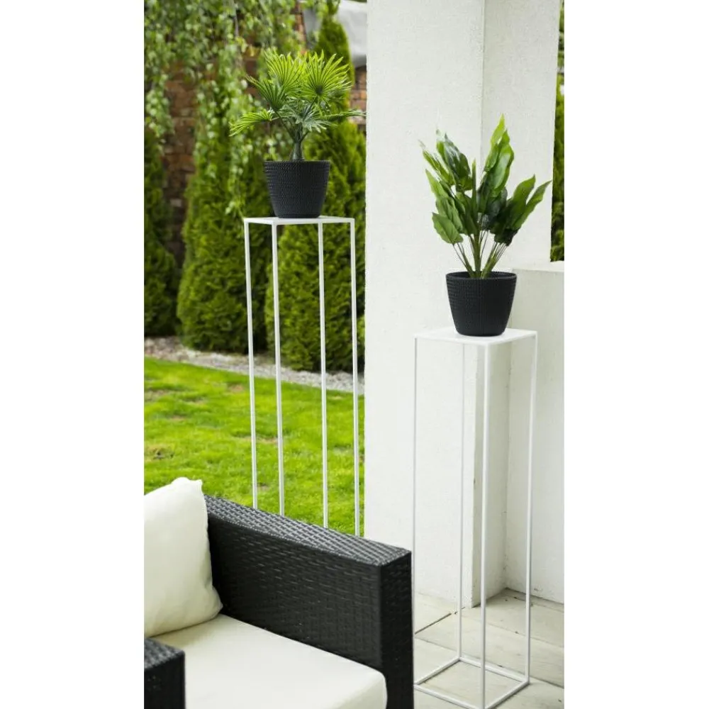 Biały nowoczesny kwietnik stojący 100 cm LOFT * HowHomely Outlet