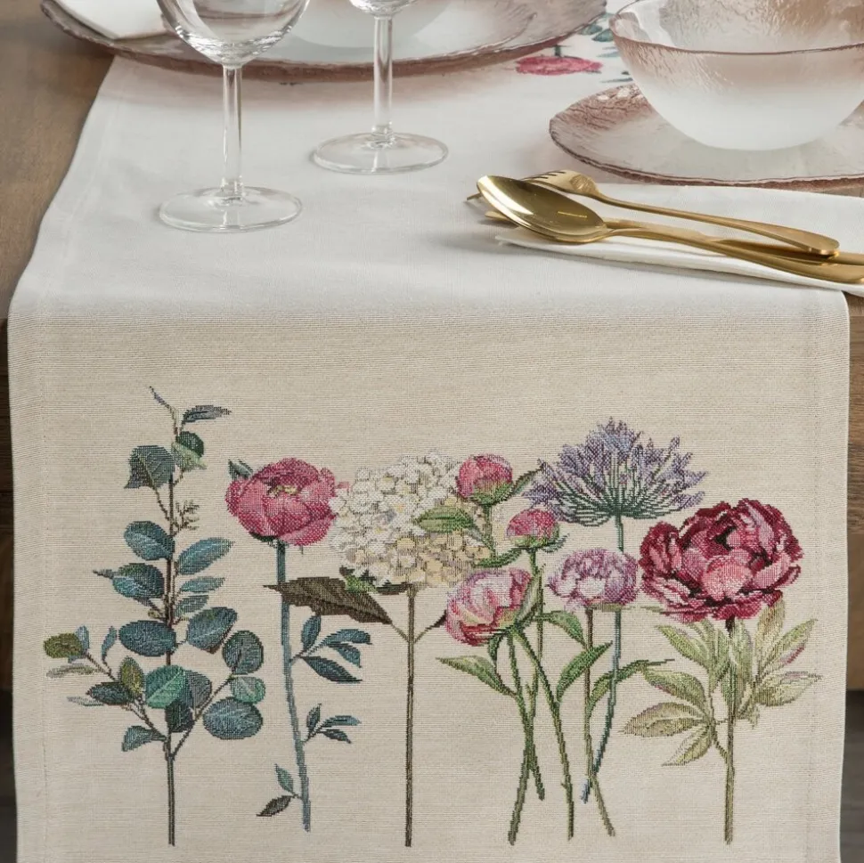 Bieżnik gobelinowy 1242/NAT 40x100 cm kwiaty