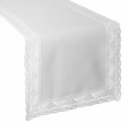 Bieżnik NATALY 35X180 cm biały koronka