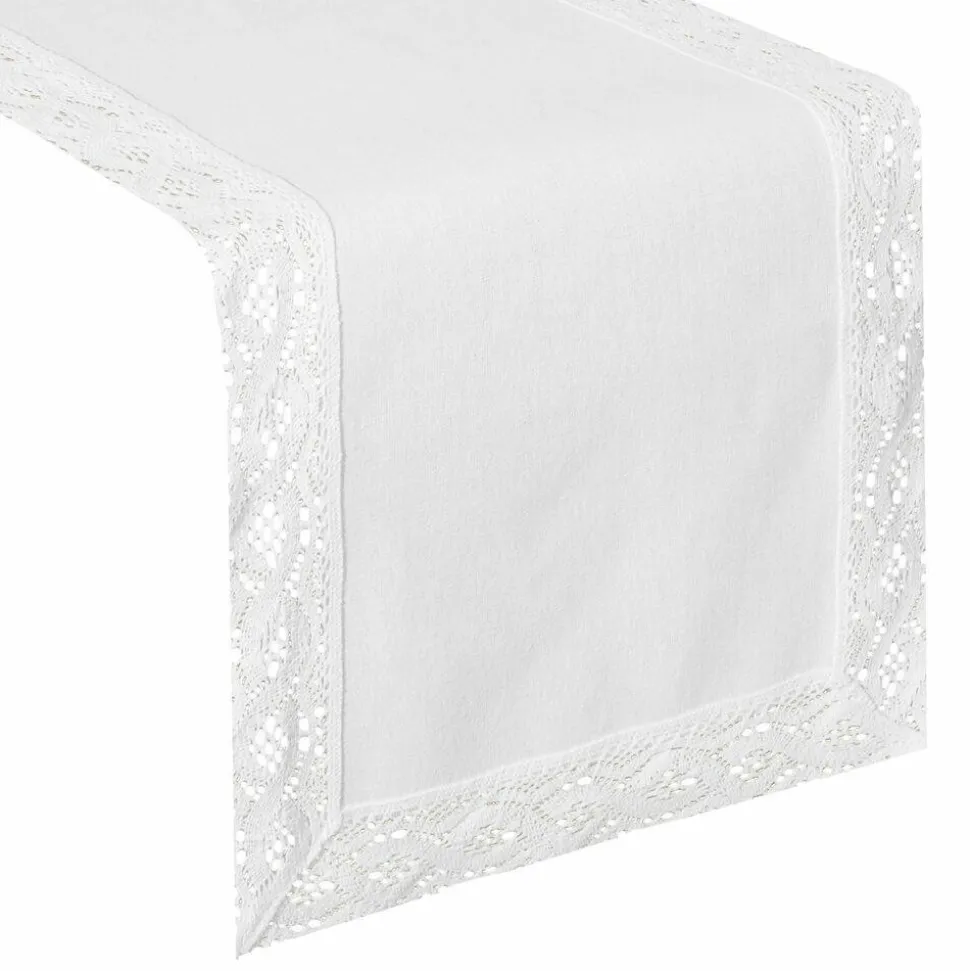 Bieżnik SUSAN 40X140 cm biały koronka