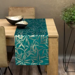 Bieżnik velvetowy BLINK 15 35x180 cm ciemnoturkusowy