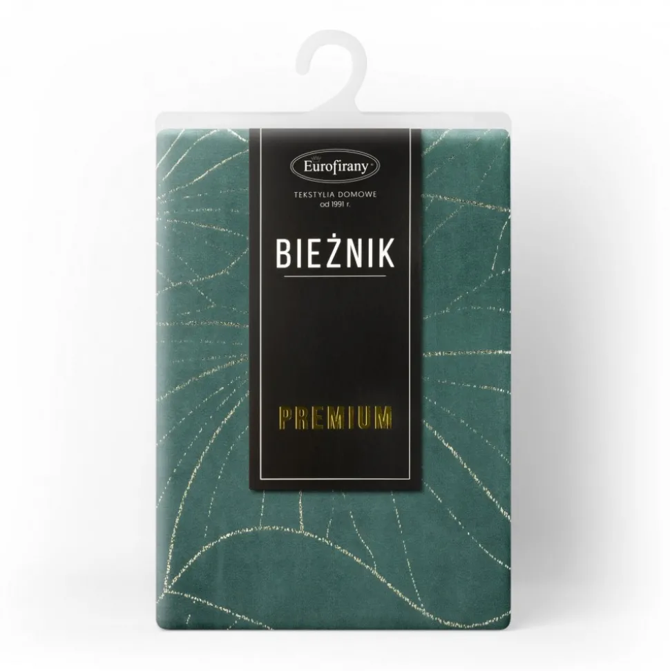 Bieżnik velvetowy BLINK 18 35x180 cm ciemnomiętowy