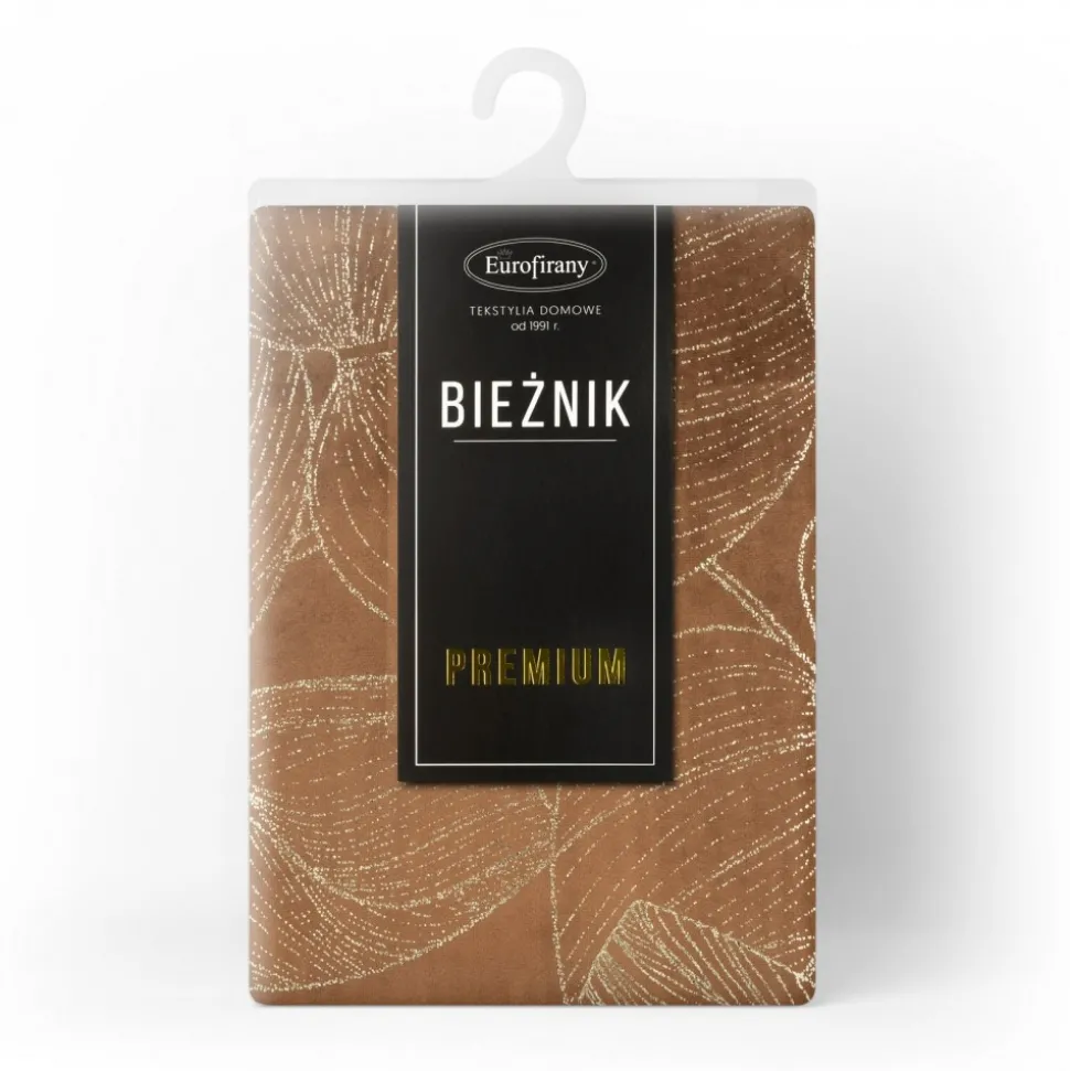 Bieżnik velvetowy BLINK 16 35x140 cm brązowy