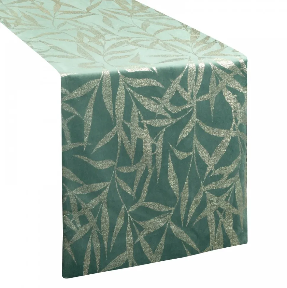 Bieżnik velvetowy BLINK 15 35x220 cm ciemnomiętowy