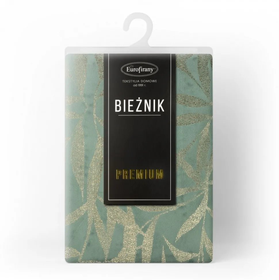 Bieżnik welwetowy BLINK 15 35x180 cm ciemnomiętowy