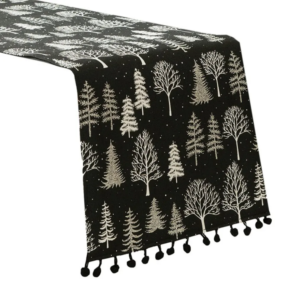 Bieżnik ZIMOWA MAGIA 24x90 cm czarny