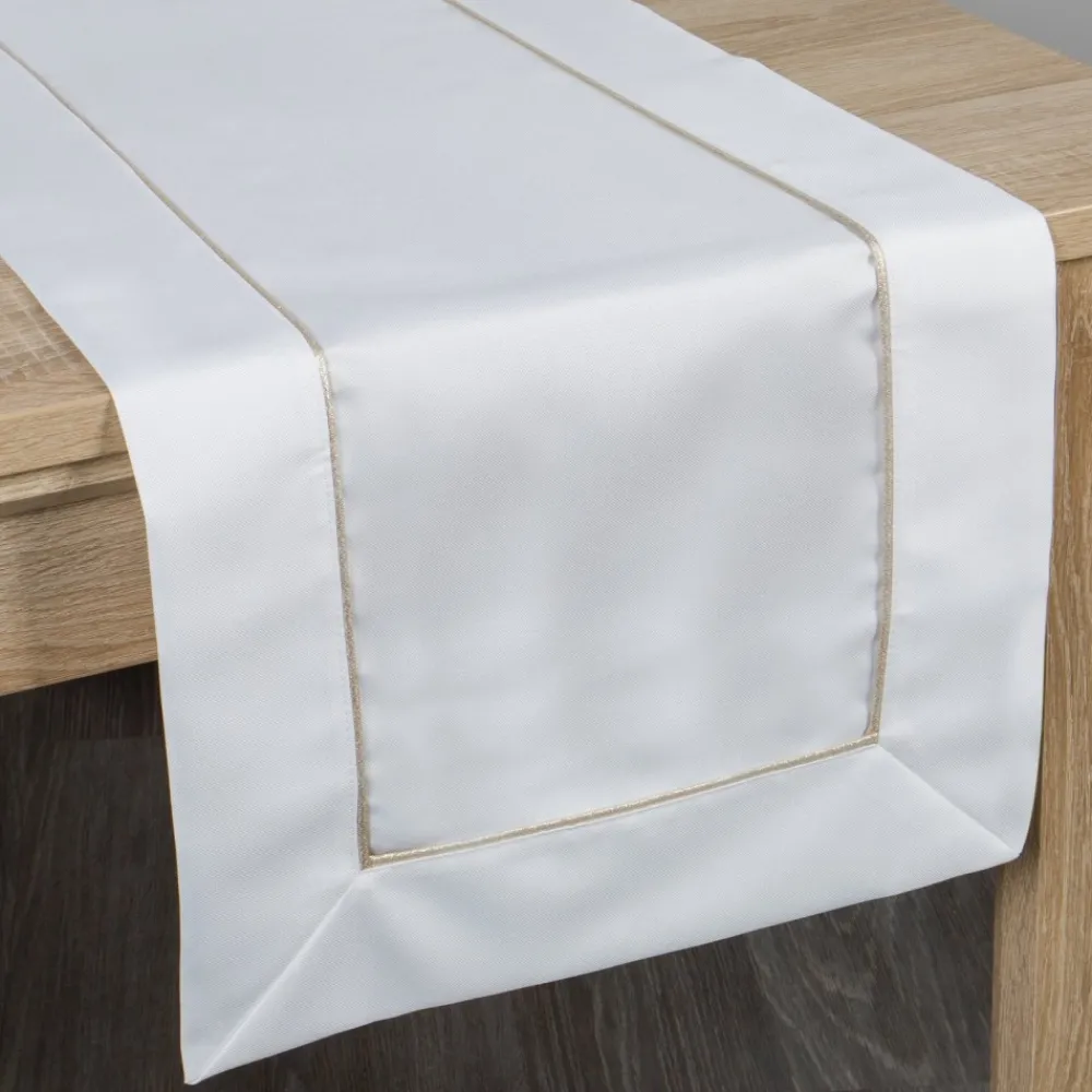 Bieżnik MADELE 40x140 cm biały złoty * EUROFIRANY B.B. Choczyńscy Sp.J.