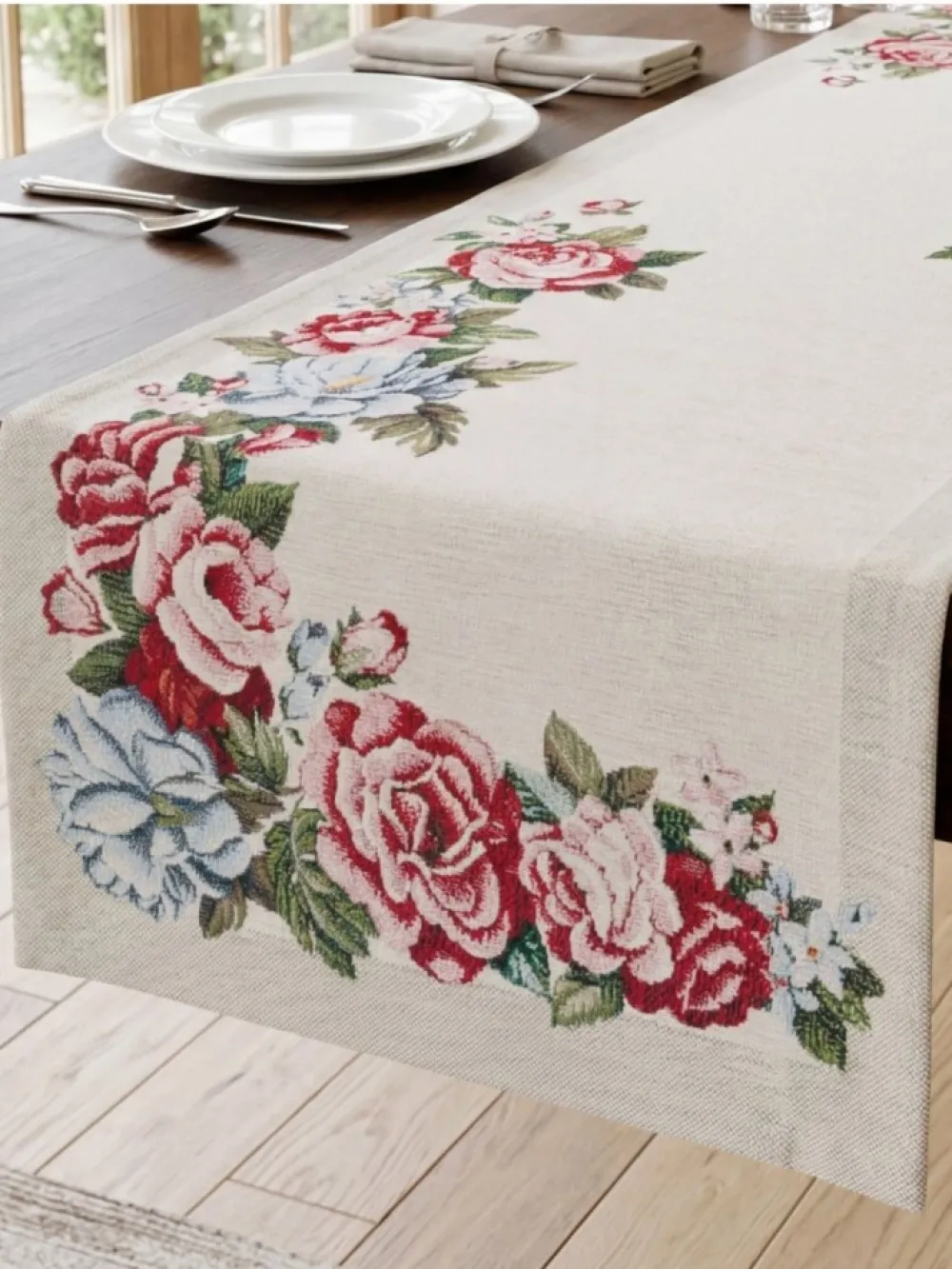 Bieżnik 4038/NAT 40x100 cm kwiaty * EUROFIRANY B.B. Choczyńscy Sp.J. Best