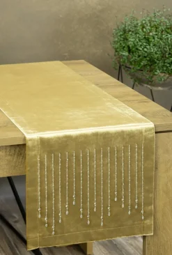 Bieżnik ROYAL 3 35x220 cm złoty kryształki * EUROFIRANY B.B. Choczyńscy Sp.J. Discount