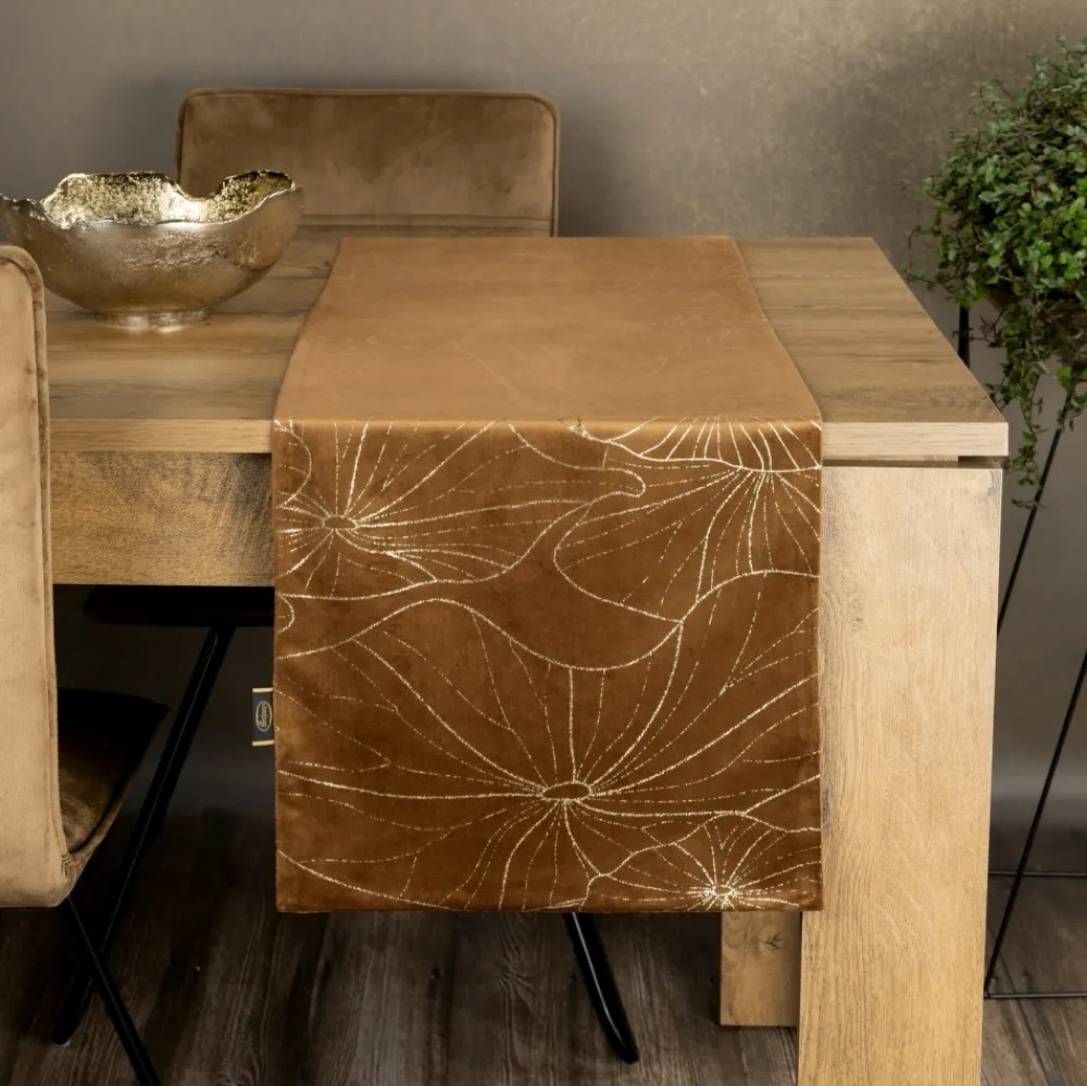 Bieżnik velvetowy BLINK 18 35x220 cm brązowy * EUROFIRANY B.B. Choczyńscy Sp.J. Discount