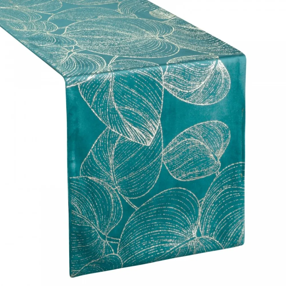 Bieżnik velvetowy BLINK 16 35x220 cm ciemnoturkusowy * EUROFIRANY B.B. Choczyńscy Sp.J. Clearance