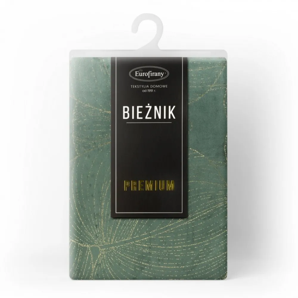 Bieżnik velvetowy BLINK 16 35x140 cm ciemnomiętowy * EUROFIRANY B.B. Choczyńscy Sp.J. Outlet