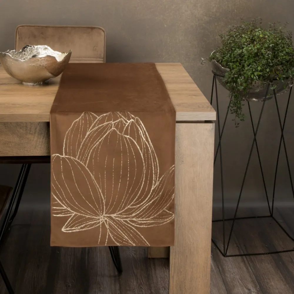 Bieżnik welwetowy BLINK 12 35x220 cm brązowy * EUROFIRANY B.B. Choczyńscy Sp.J. Outlet
