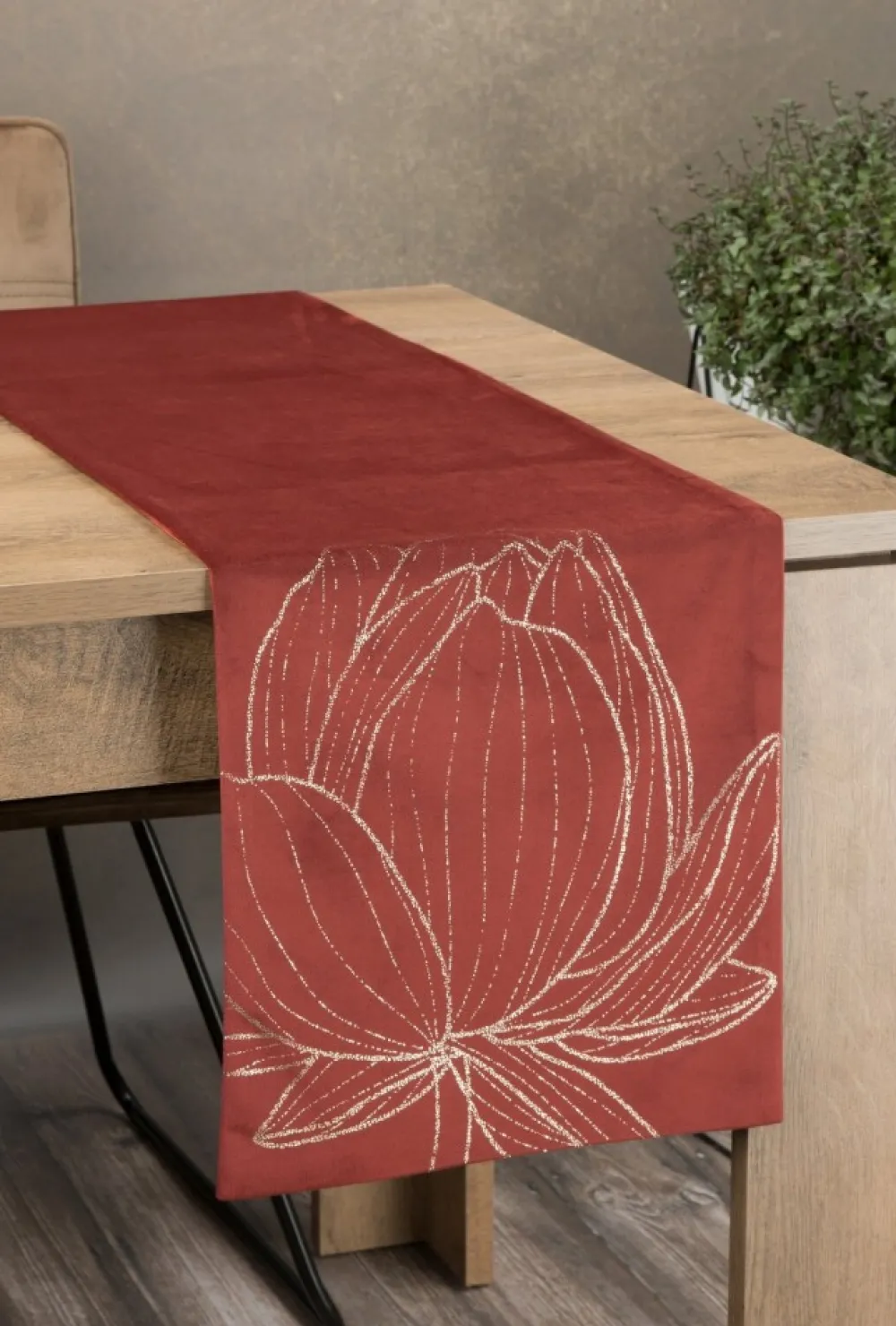 Bieżnik welwetowy BLINK 12 35x220 cm ceglasty * EUROFIRANY B.B. Choczyńscy Sp.J. Sale