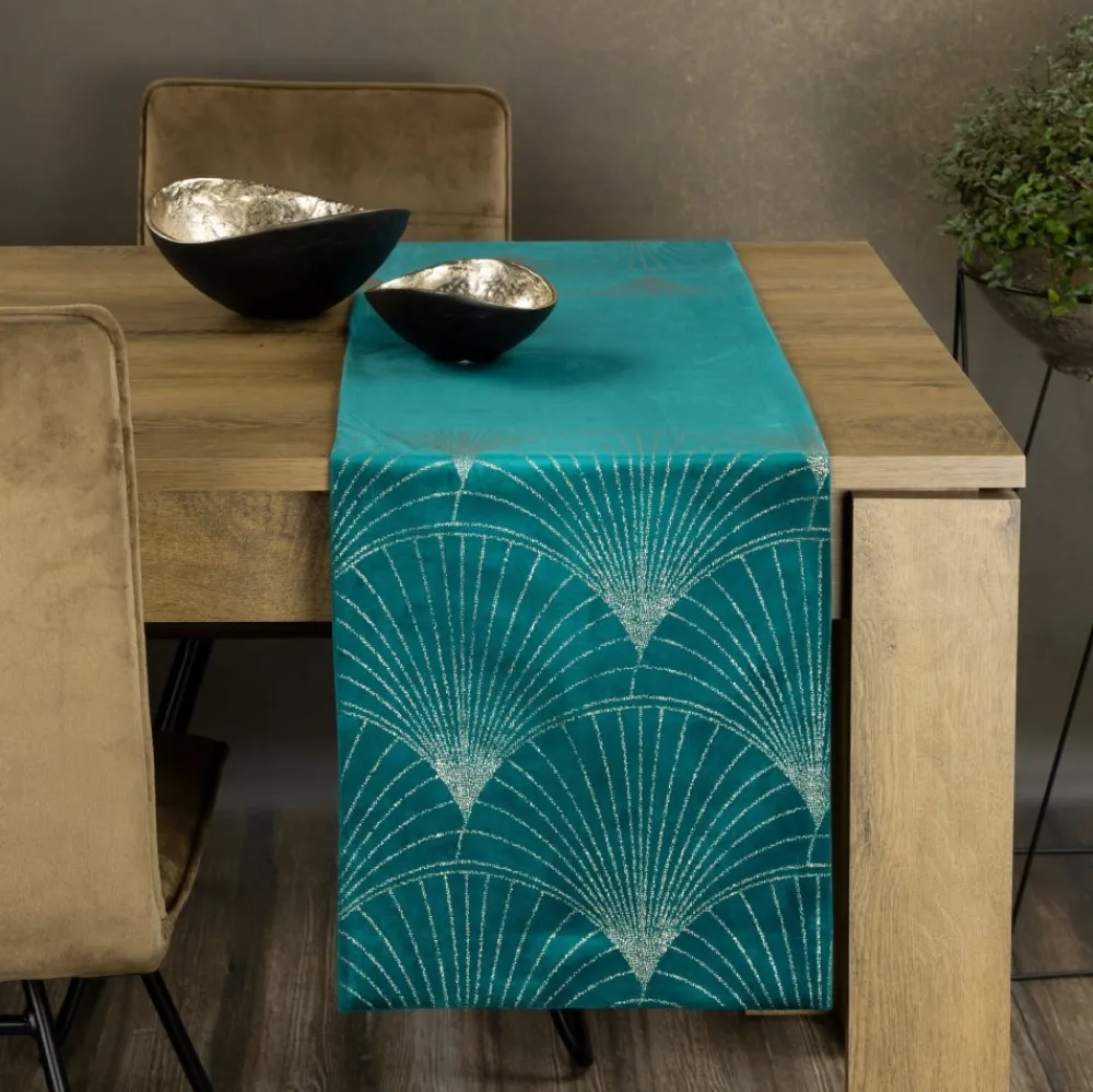 Bieżnik welwetowy BLINK 14 35x180 cm ciemnoturkusowy * EUROFIRANY B.B. Choczyńscy Sp.J. Outlet