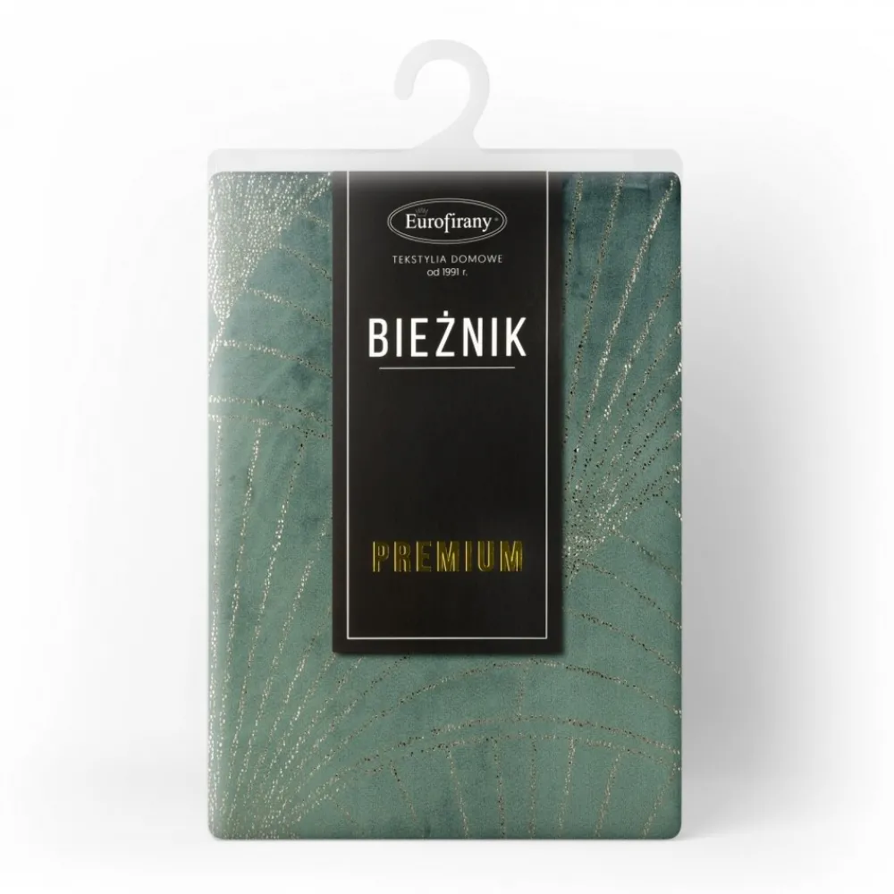 Bieżnik welwetowy BLINK 14 35x180 cm ciemnomiętowy * EUROFIRANY B.B. Choczyńscy Sp.J. Discount