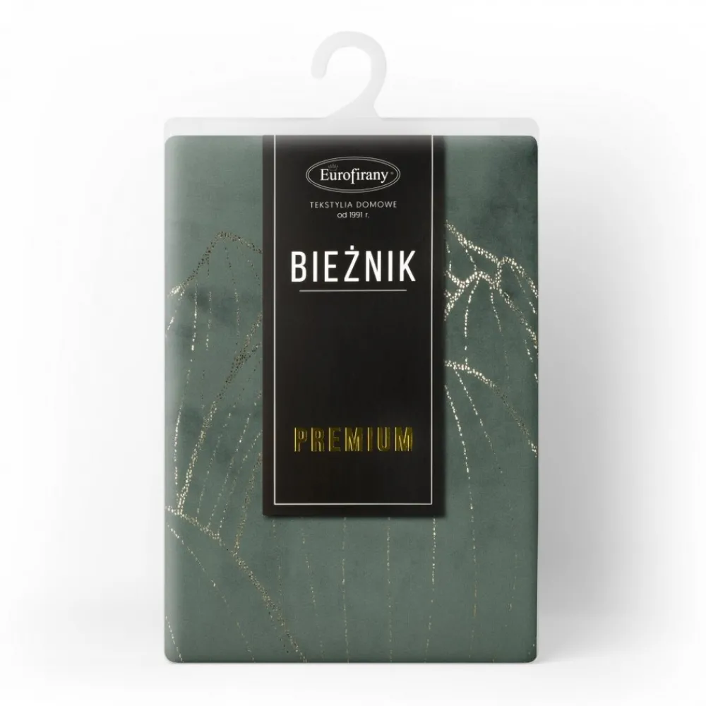 Bieżnik welwetowy BLINK 12 35x140 cm ciemnomiętowy * EUROFIRANY B.B. Choczyńscy Sp.J.